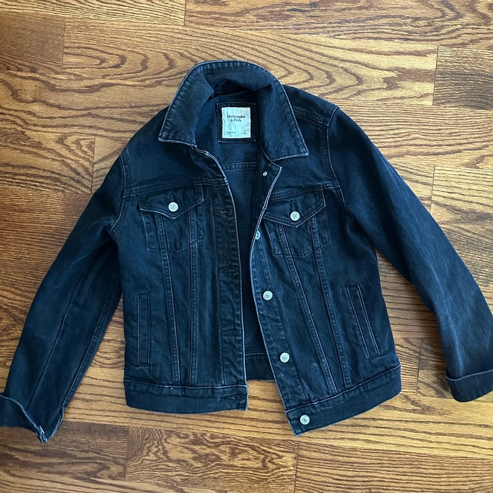 Abercrombie & Fitch Black Denim Jacket Size Small